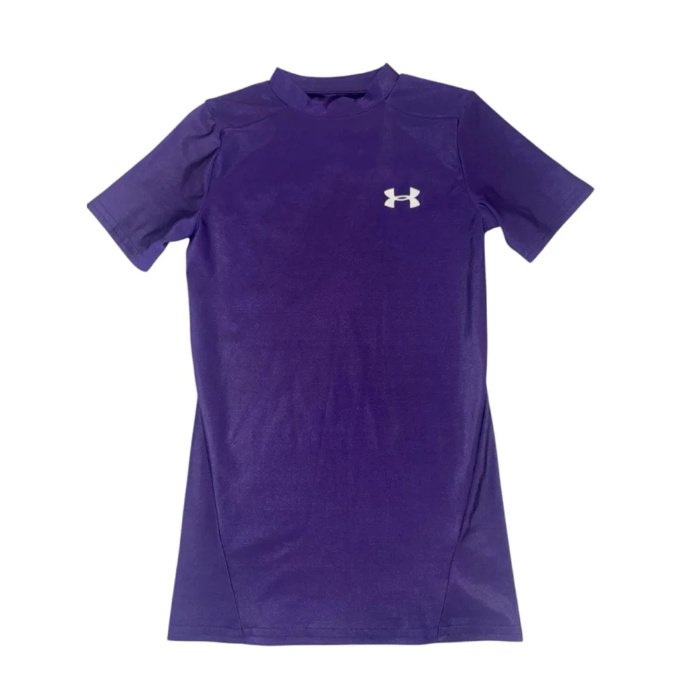 Boys Under Armour Short Sleeve Tee M Purple White